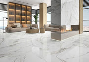 Fantasy Calacatta Topo 48x48 Polished Marble Look Porcelain Tile