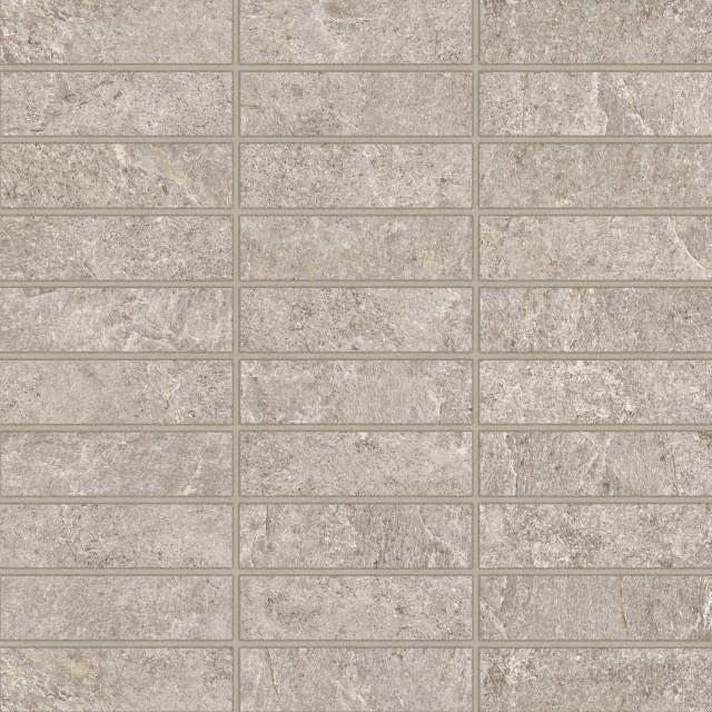 Farmhouse Living Pewter 12x12 1x4 Straight Set Matte Porcelain Mosaic