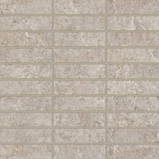 Farmhouse Living Pewter 12x12 1x4 Straight Set Matte Porcelain Mosaic