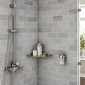Ferrara Argento Marble Tile 3x6 Honed 3/8 inch — Bathroom shower wall