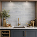 Ferrara Argento Brass Deco Marble Tile, Honed, 3x6 in — Wet Bar backsplash
