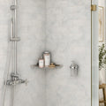 Ferrara Bianco Marble Tile 3x6 Honed 3/8 inch — Bathroom shower wall