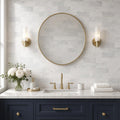 Ferrara Bianco Marble Tile 3x6 Honed 3/8 inch — Bathroom wall