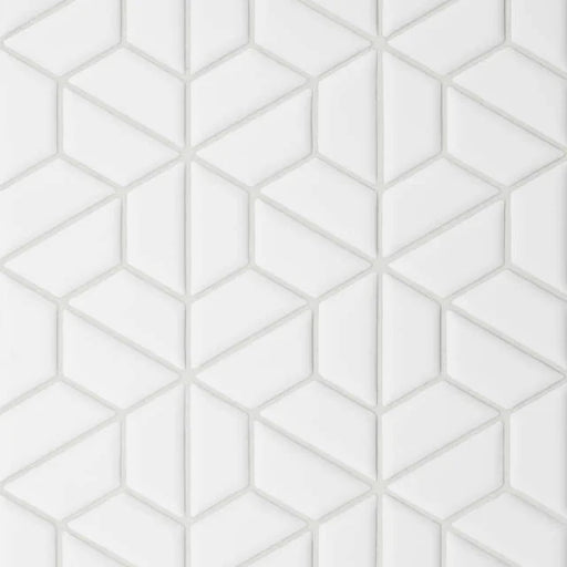 Le Cafe Half Hexagon White Matte 12.75x11 Porcelain Mosaic