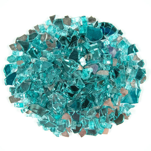 Aqua Blue 0.25-0.75 Inch 20lbs Bag Fire Glass