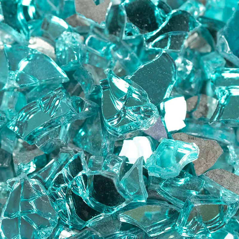Aqua Blue 0.25-0.75 Inch 20lbs Bag Fire Glass