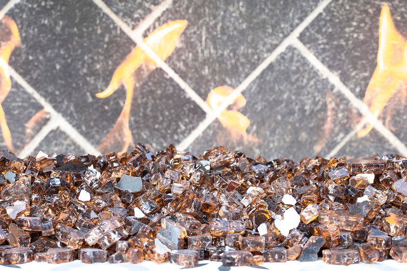 Copper Brown 0.25-0.75 Inch 20lbs Bag Fire Glass