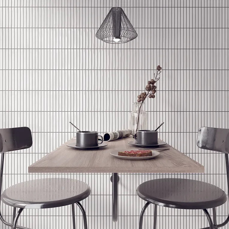 Flash Bars Series White 5x10 Ceramic/Porcelain Wall Tile