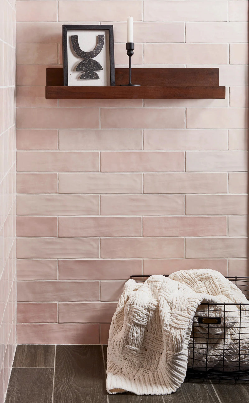 Flash Series Blush 3x12 Wall Ceramic/Porcelain Tile — Solidshape