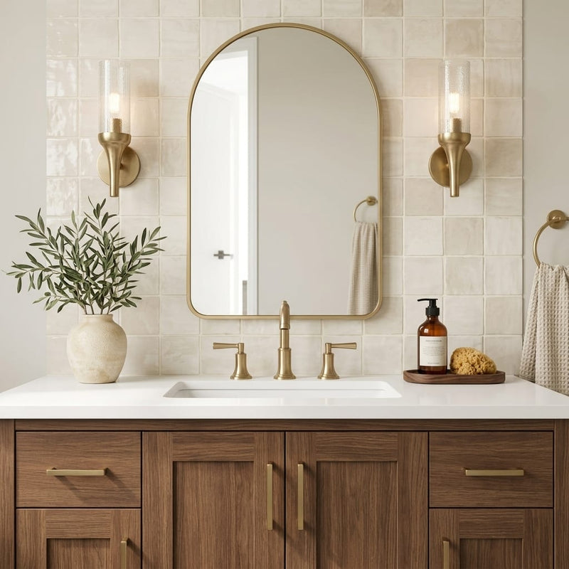 Flash Ivory 5x5 Ceramic Tile — Bathroom wall