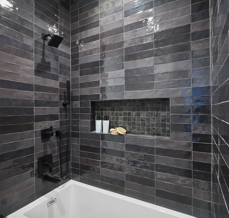 Flash Series Graphite 3x12 Porcelain Wall Tile