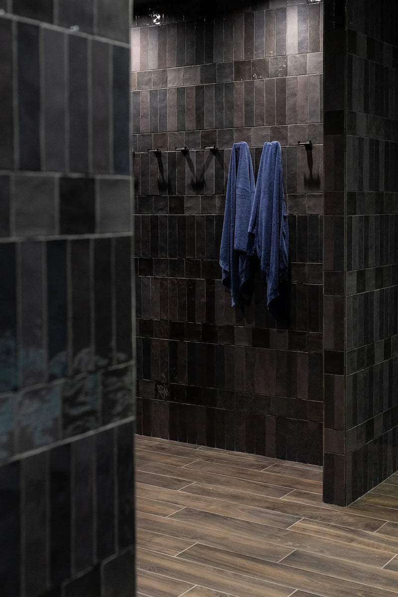 Flash Series Graphite 3/8x5 Pencil Bullnose Porcelain Wall Trim