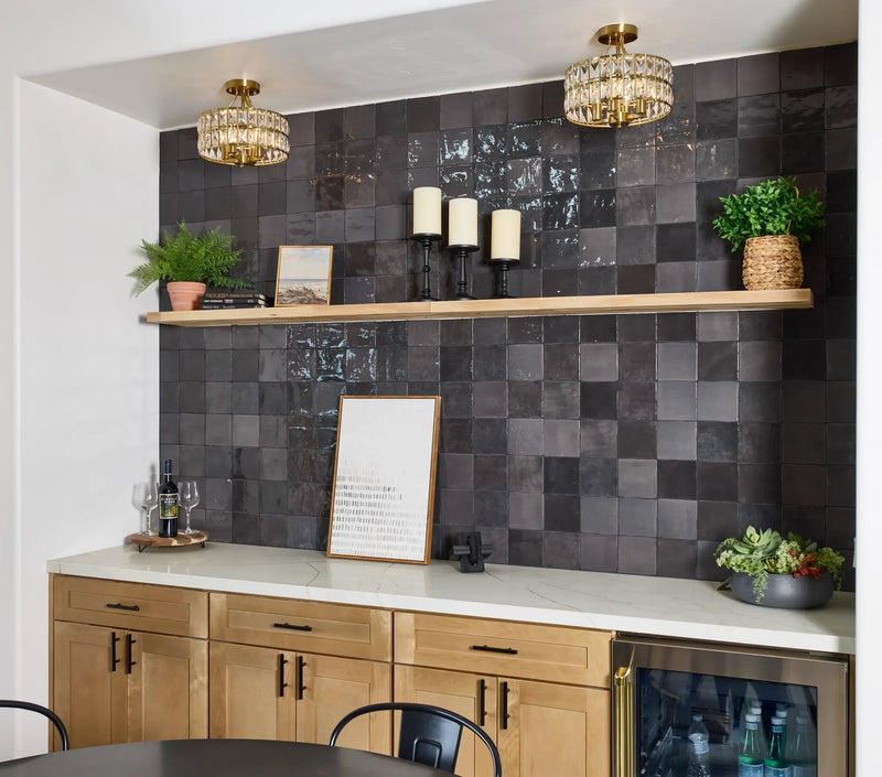 Flash Series Graphite 3/8x5 Pencil Bullnose Porcelain Wall Trim