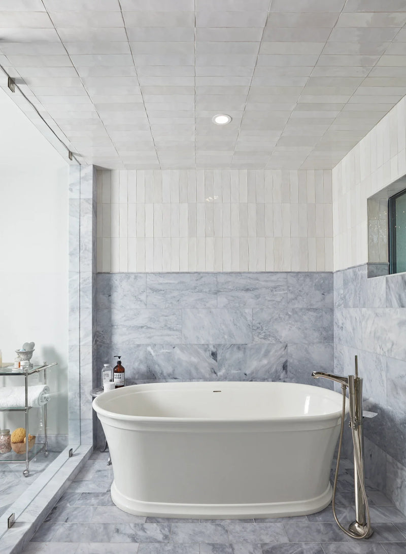 Flash Series White 3/8x5 Pencil Bullnose Wall Porcelain Trim