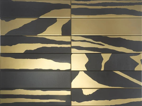 Flat Deluxe Savannah Black & Gold 3x11.8 Matte Ceramic Tile