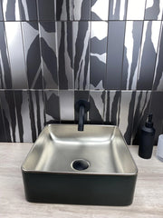 Flat Deluxe Savannah Black & Silver 3x11.8 Matte Ceramic Tile