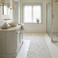 Flat Pebble Mica 12x12 Mesh Limestone Mosaic 12x12_sheet — Bathroom shower floor