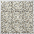 Flat Pebble Mica 12x12 Mesh Limestone Mosaic 12x12_sheet close-up