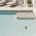 Flat Pebble Mica 12x12 Mesh Limestone Mosaic 12x12_sheet — Swimming Pool pool interior
