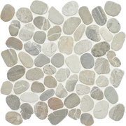 Flat Pebble Mica 12x12 Mesh Limestone Mosaic