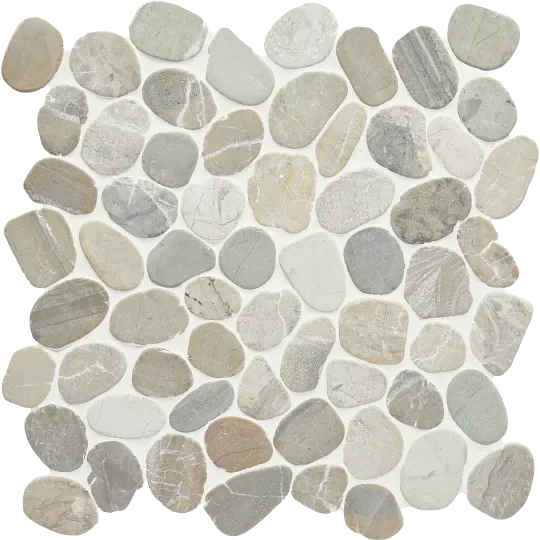 Flat Pebble Mica 12x12 Mesh Limestone Mosaic