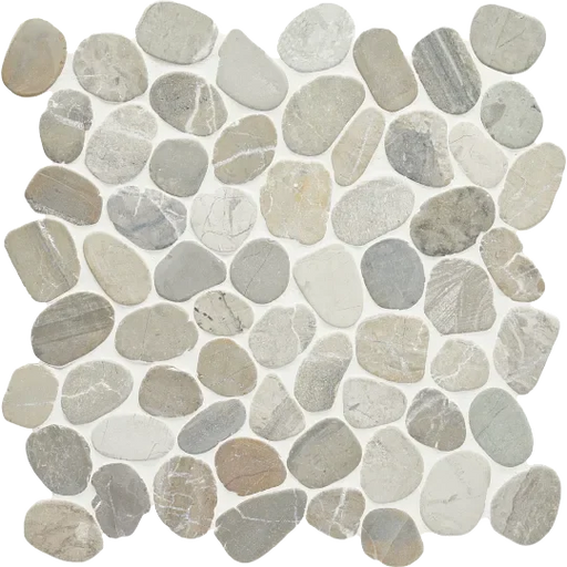 Flat Pebble Mica 12x12 Mesh Limestone Mosaic