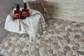 Flat Pebble Mica 12x12 Mesh Limestone Mosaic