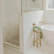 Flat Pebble Tan 12x12 Mesh Limestone Mosaic