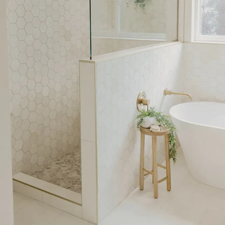 Flat Pebble Tan 12x12 Mesh Limestone Mosaic