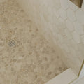 Flat Pebble Tan 12x12 Mesh Limestone Mosaic