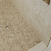 Flat Pebble Tan 12x12 Mesh Limestone Mosaic