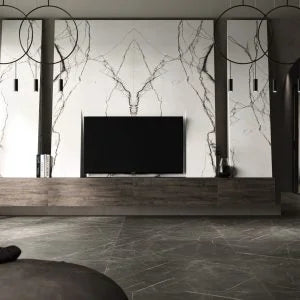 Florim Marble Slabs Marble Gray 63x126 Honed Marble Look Porcelain Slab