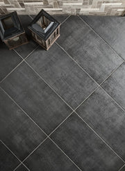 Fray Metal Black 12x24 Porcelain Tile