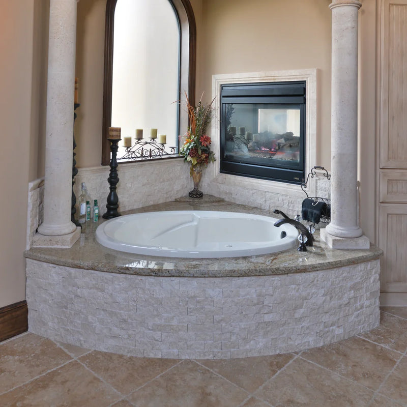 Freska 07x10x07 Split-Face White Limestone Corner