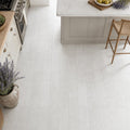 Freska 06x24 Split-Face White Limestone LedPanel tile — Kitchen floor