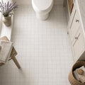 Freska 2x2 Filled & Honed Limestone Mosaic Tile — Bathroom floor