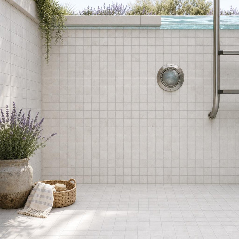 Freska 2x2 Filled & Honed Limestone Mosaic Tile — Swimming Pool pool interior tiling