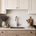Freska 2x2 Square Honed Limestone Mosaic — Kitchen backsplash