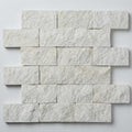 Freska 2x4 Subway Splitface Limestone Mosaic close-up