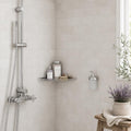 Freska 3x6 Tumbled Limestone Tile — Bathroom shower wall