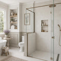 Freska 4x4 Tumbled Limestone Tile — Bathroom shower wall accent band