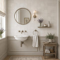 Freska 4x4 Tumbled Limestone Tile — Powder Room wall