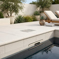 Freska 6x12 Tumbled Limestone Single Bullnose Pool Coping — Swimming Pool remodel pool edge