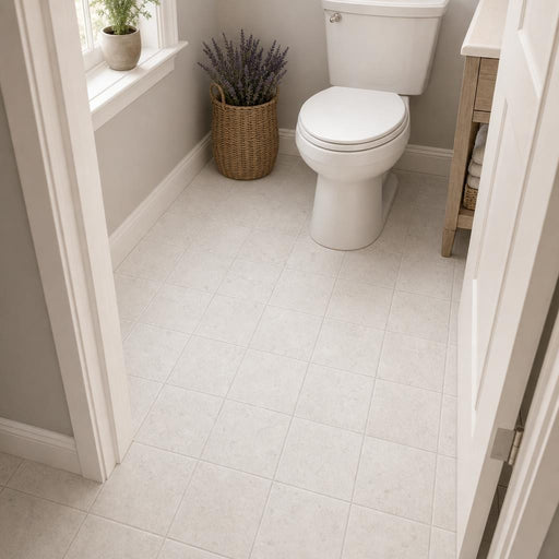Freska 6x6 Tumbled Limestone Tile — Bathroom floor