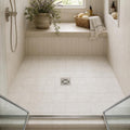 Freska 6x6 Tumbled Limestone Tile — Bathroom shower floor