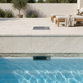 Freska Limestone Coping 12x12 Tumbled Bullnose Neutral Tan 2 inch pool coping — Swimming Pool remodel pool edge