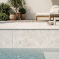 Freska Limestone Coping 12x18 Tumbled Double Bullnose 1.25 inch 16x24 pool coping — Swimming Pool remodel pool edge