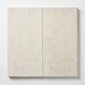 Freska Limestone Coping 12x24 Tumbled Bullnose, Beige 1.25 inch close-up