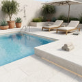 Freska Limestone Coping 12x24 Tumbled Bullnose 2 inch pool coping — Swimming Pool pool edge drop-face coping