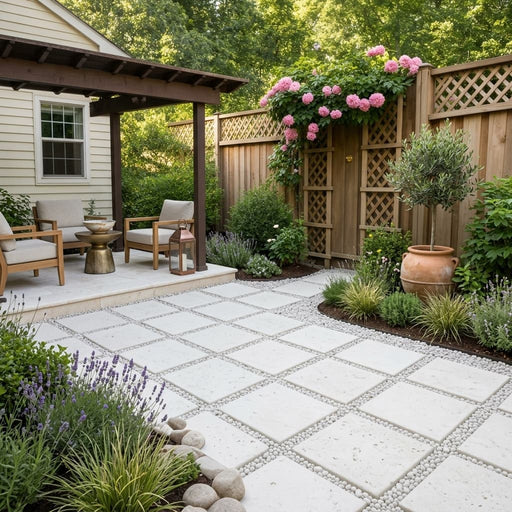 Freska Limestone Paver 16x16 Tumbled 1.25 inch — Backyard patio